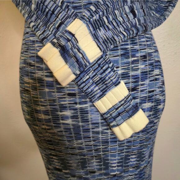 COTTON ON Blue Space Dye Ribbed Knit long Sleeve Maxi Sweater Dress Blue Size M - Picture 6 of 13